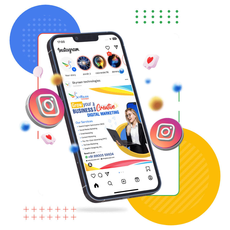 Skyraan technologies is the leading Instagram Marketing Service provider in Coimbatore